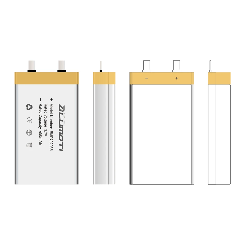 BMP702035-450mAh-3,7V